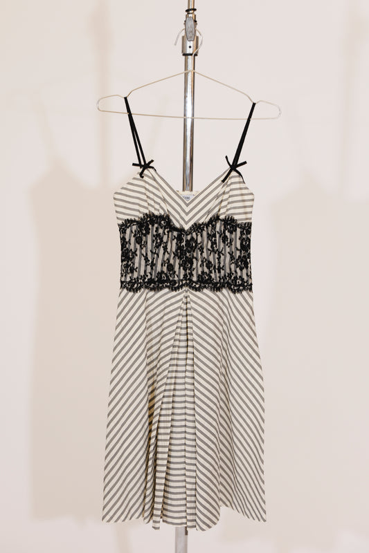 Moschino Cheap and Chic Lace Striped Dress