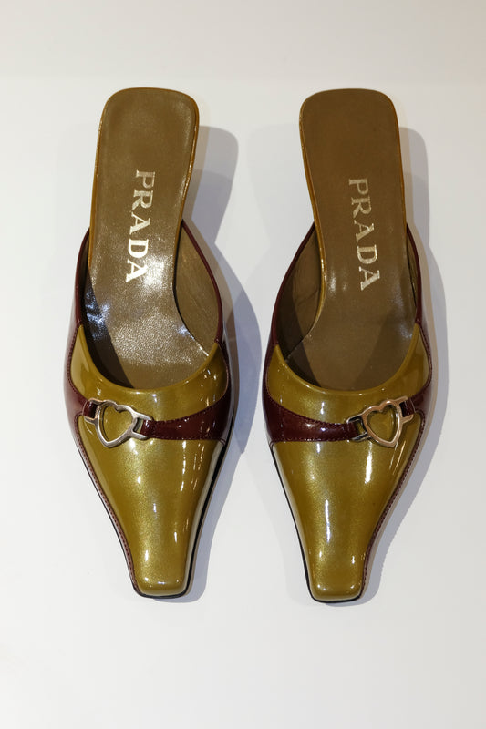 Prada Heart Mules