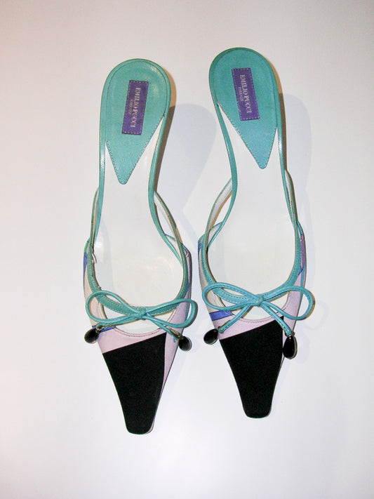 Emilio Pucci Blue Mules