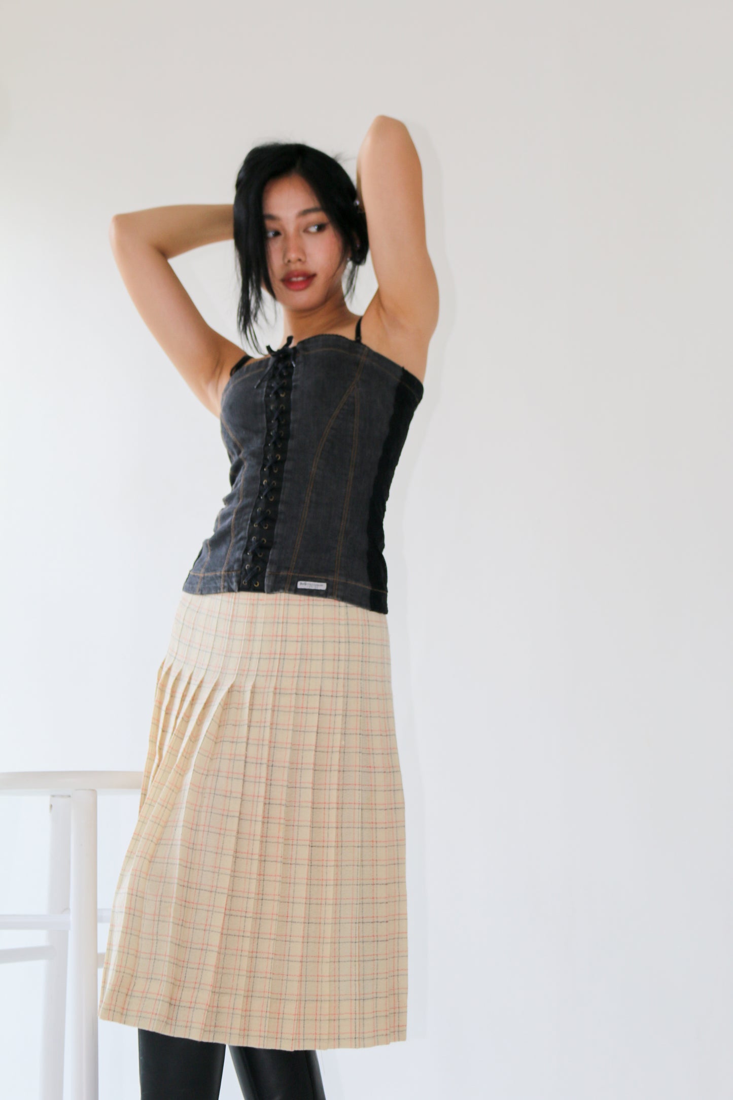 Celine Plaid Skirt