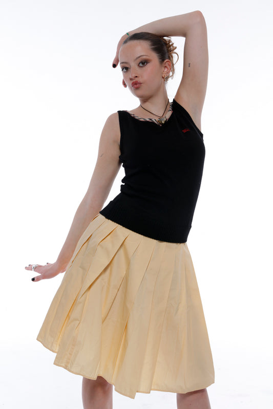 Miu Miu Yellow Pleated Skirt