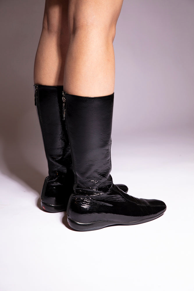 Prada Patent Leather Riding Boots