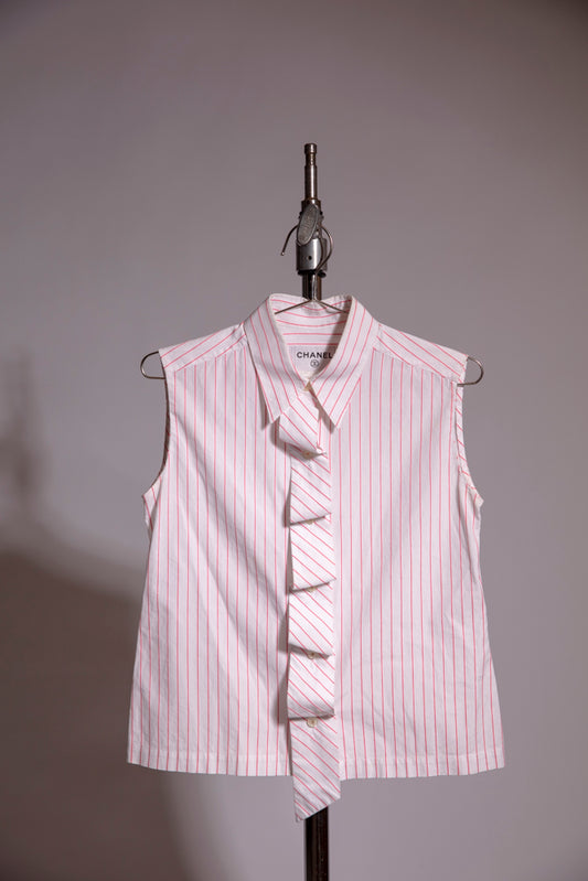 Chanel 2002 Striped Button Up Top